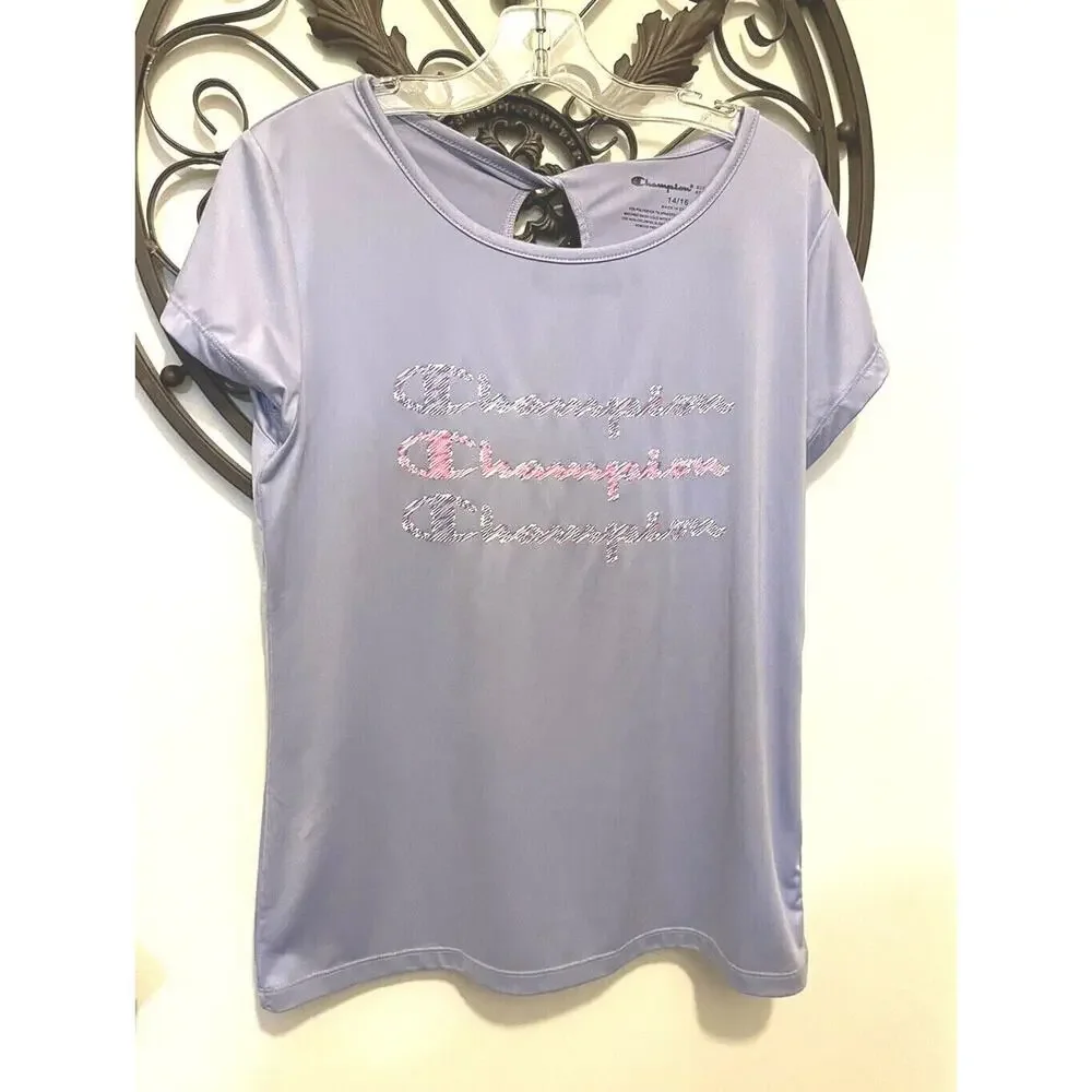 14/16 Champion Athleticwear Girl's Top Back Keyhole Purple